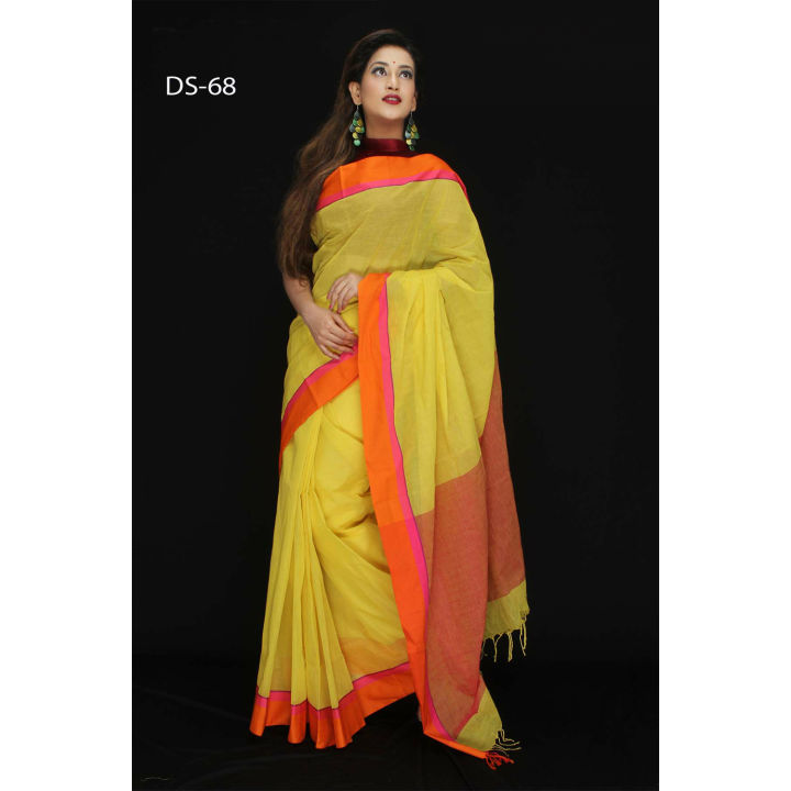 Falguni%20Yellow%20Tat%20Cotton%20Sharee%20For%20Women%20-%20Image%202