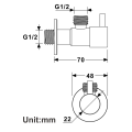 4X Black Angle Valve 304 Stainless Steel Water Stop Valve Leak-Proof Water Cold and Hot General Bathroom Accessories.