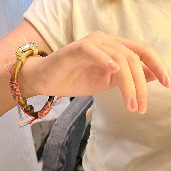 Wooden%20bracelet%20authentic%20Tibetan%20chicken%20blood%20vine%20bracelet%20women's%20unknotted%20couple%20ancient%20style%20opening%20men's%20boudoir%20silver%20jewelry%20-%20Image%204