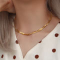 Alien E.B.belle Gold Plated Braided New Herringbone Chain Necklace Bracelets Set Wholesale Stainless Steel Jewelry For Women. 