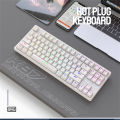 K87 Gaming Keyboard 3-mode Connection Hot Swappable Rgb Backlit Ergonomics Mechanical Keyboard For Laptop Pc.