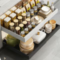 GC Pull Out Cabinet Organizer Fixed With Adhesive Film, Carbon Steel Slide Out Drawers, Sliding Drawers Pantry Shelf For Kitchen, Living Room,Home. 
