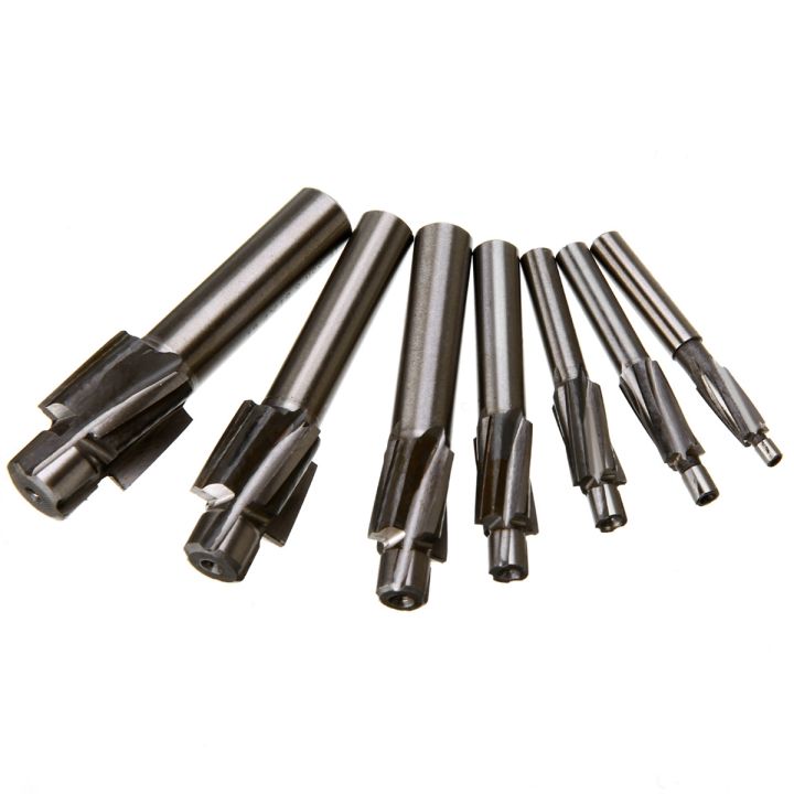 Countersunk head milling cutter , 7Pcs M3-M12 Counterbore Milling Cutter Speed Steel Pilot Slotting Tool End Mill Slot Drill Bit Set