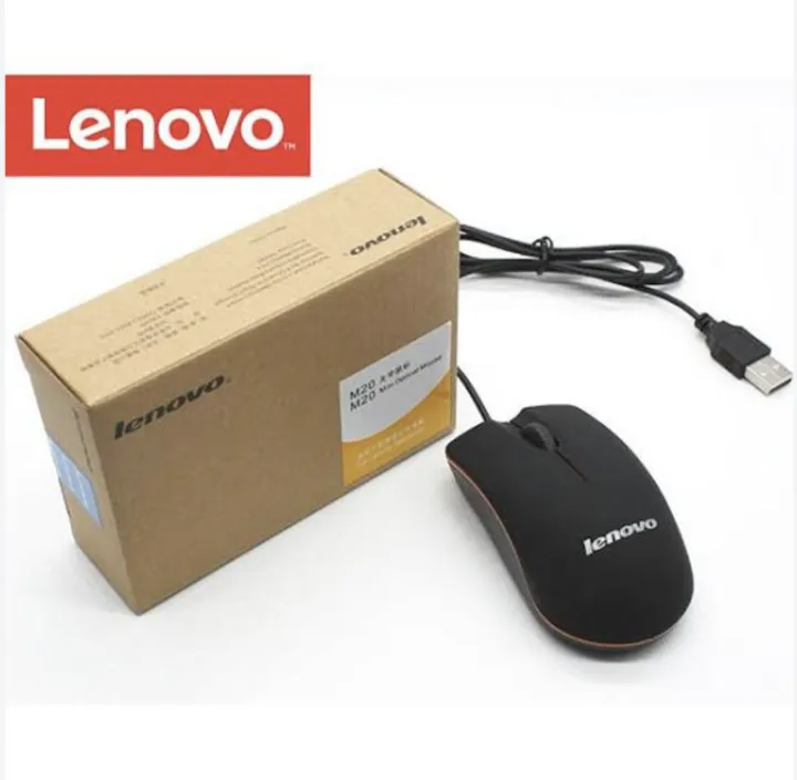 LENOVO-M20%20Wired%20Usb%20Mini%20Mouse%20-%20Desktop%20Optical%20Mouse%20Usb%20Wired%20Compatible%20With%20Windows%20Pc%20Desktop%20Computer%20&%20Laptop%20Black%20-%20Image%202