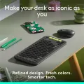 Logitech POP ICON Keys Wireless Bluetooth Keyboard, Comfortable Typing, Programmable Keys, Easy-Switch Between up to 3 Devices, for Laptop, Tablet, PC. 