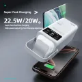 Upmax Newly Launched 22.5w Fast Charging Outdoor Camping 60000mah High Capacity With 4 Cables Handle LED Light Power Bank - Black. 