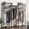 Freestanding Closet Organizer, 75 inch Clothing Rack with Shelves, Heavy Duty Garment Rack Wardrobe Closet with Hanging Rods. 