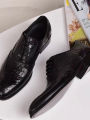 【selevn roind】 Men casual shoes Brock Oxford retro crocodile leather men formal spring and autumn 2022 new 's for.