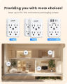 LENCENT 2 Prong Power Strip, 3 to 2 Prong Outlet Adapter, Polarized Plug, 3-Sided 8 Outlets Widely Spaced Extender, Compact Wall Plug Splitter Tap for Non-Grounded Outlets.