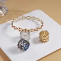 Ring Bracelet Allergy Free Vivid Color Shiny Surface Sparkling Easy-wearing Fade-Resistant Copper 2 in 1 Retractable Ring Bracelet Women Jewelry Birthday Gift. 
