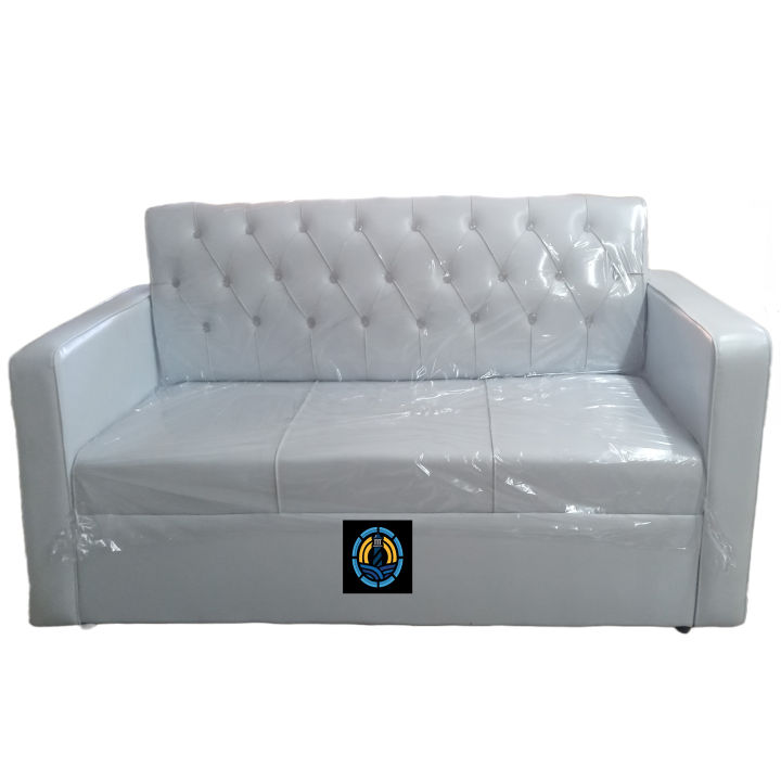 Sofa 3 seater back stone fixed arm box sofa-Modern box sofa set 3 seat-White