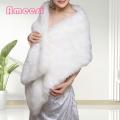 Ameesi Bridal Cape Fuzzy Evening Party Dress Bride Wrap Shrug Cover Up. 