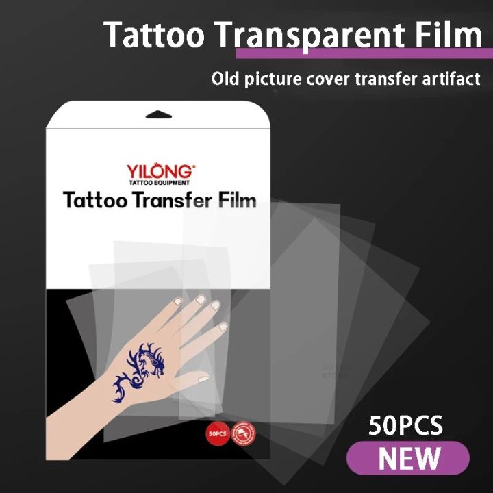 50PCS Transparent Tattoo Thermal Stencil Film Transfer Paper for Carbon Thermal Stencil Machine Tracing Printer Tattoo Supplies