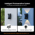 Auoyo Solar Outdoor Lighting Wall Light Solar Outdoor Waterproof Lamp Dual Head Up And Down Dual Color Luminescent High Brightness Wall Spotlights Door Signs And Wall Lights.