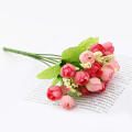 Silk Material Mini Rose Bouquet Faux Decorative Simulated Bridal Rose Bouquet Artificial Lifelike Photo Rose Props for Bridal Accessory Photography Studio Wedding Ceremony Event Styling Floral. 