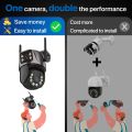 Wifi IP Camera ICSee 4K 8MP Dual Lens Waterproof Security Protection Outdoor Human Detection 3K Video Surveillance CCTV Home. 