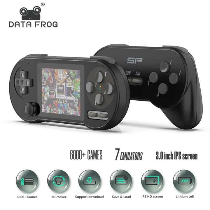 DATA FROG SF2000 Handheld Game Console Built-in 6000 Games Portable Game Players Classic Mini Retro Video Game for GBA/SNES