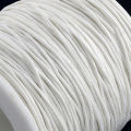 1 mm Waxed Cotton Thread Cords, Round Environmental Protection Wax Cord for Leather Sewing Hand‑Knitting Necklace (White). 