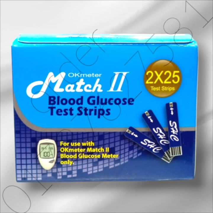 Ok Meter Match II Blood Glucose Test Strips (25 & 50 pcs)