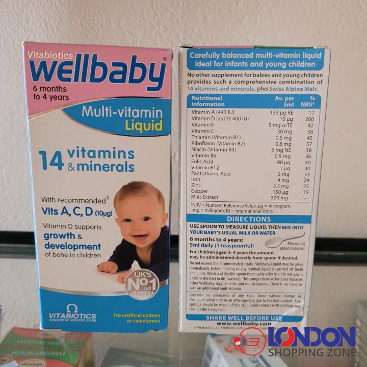Vitabiotics Wellbaby Multivitamin Liquid 150ml UK