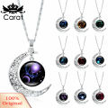 （New）Women 12 Contellation Moon Alloy Electroplating Elegant Pendant Necklace for Valentine Day. 