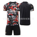 Football form 2425 red and bla dragon pattern ersion children's training adult suit sports team form group bu men's and women's jerse.