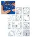 11PCS Free-Motion Quilting Template Set-Sewing Ruler & Clear Mark Acrylic Ruler & Ironing Ruler for DIY Machine Quilting.