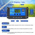 Vocoal 30A Solar Charge Contro ller Solar Panel Controller 12V/24V Adjusta ble LCD Display Solar Panel Batte ry Regulator With USB Port Auto PWM Controllers Intelligent System Charging Controller For Home. 