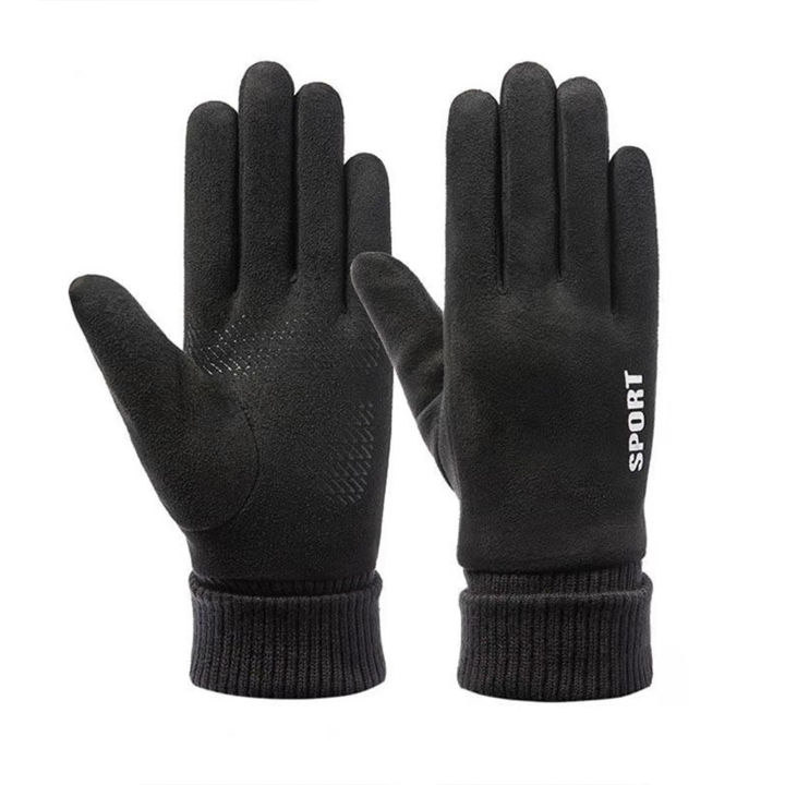 1%20Pair%20Unisex%20Gloves%20Full%20Finger%20Touch%20Screen%20Men%20Women%20Warm%20Ribbed%20Cuff%20Gloves%20for%20Riding%20-%20Image%204