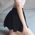 Lady Mini Skirts Club Sweet Harajuku Girls Dance Short Skirt Street High Waist Ice Silk A-Line Flared Pleated Women Dress.