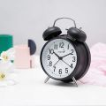 FLOITTUY {Loud Alarm for Deep Sleepers) 4'' Twin Bell Alarm Clock with Backlight for Bedroom and Home Decoration(Black). 