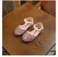 Lovely Princess Wedding shoes girls summer fashion element mary jane sandals pearl Sequins flat Rubber insole.