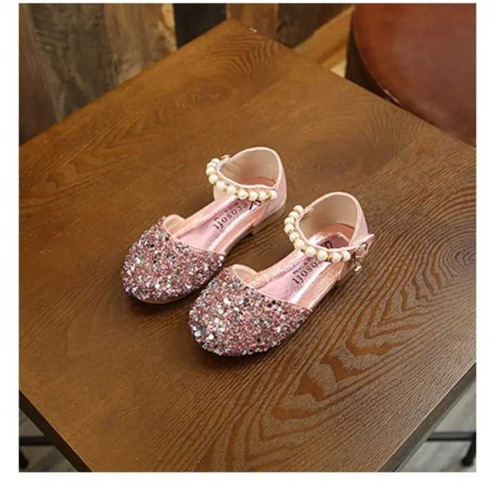 Lovely%20Princess%20Wedding%20shoes%20girls%20summer%20fashion%20element%20mary%20jane%20sandals%20pearl%20Sequins%20flat%20Rubber%20insole%20-%20Image%206