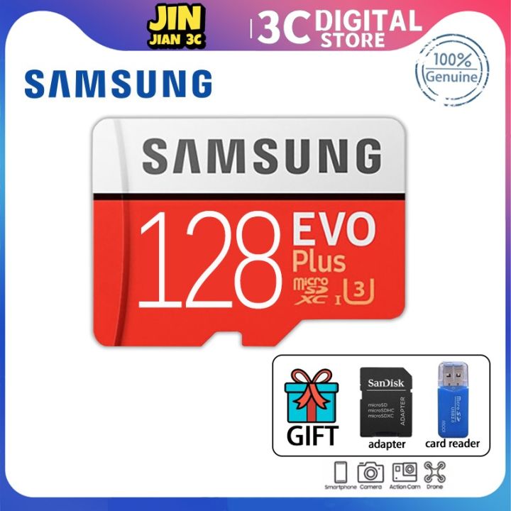 【Ready Stock+FREE Shipping+COD】Samsung SD card memory card memory card flash memory card Micro TF card mobile phone/tablet memory card 16GB 32GB 64GB SD card 128GB 256GB 512GB high-speed EVO red memory card Class 10