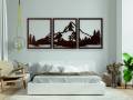 Mountain Wall Art Wood, Geometric Mountains, Mountain Wall Decor, Wood Wall Art Mountains, Wood Panel Wall Art, Modern Wood Wall Art Set ( Size - 90/30 cm ) by Doob Cart.