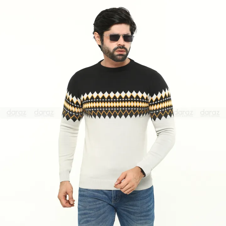 Premium%20Quality%20Silver%20Black%20Color%20Cotton%20Wool%20And%20Spandex%20Full%20Sleeve%20jacquard%20Sweater%20For%20Men%20-%20Image%203