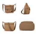 Retro Travel men's Shoulder Bag Flip Solid Color Casual Messenger Canvas Fashion Zipper Multifunctional Male Crossbody Bag.