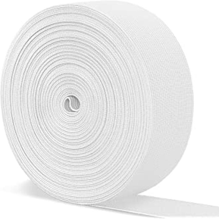 30yrd 30 goj Length Braided Elastic Band White for Tailoring Clothes