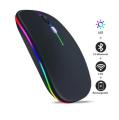 Rechargeable Wireless Mouse RGB Waterproof Optical Mouse, For Pc and Laptop Gamer Dual Model 2.4GHz Mouse. 