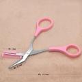 Mini Brow Class Cutting Scissors Easy-to-use With Comb-pink.