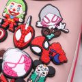 1PCS Anime Disney Series Marvel Heros Avengers Spider Man PVC Shoe Buckle Charms Accessories DIY Shoes Decoration Clog Boys Gift.