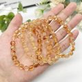 Natural Citrine Beaded Bracelet Crystal Stone Yellow Quartz Women Men Fashion Reiki Healing Strand Bangle Wrist band Jewelry. 