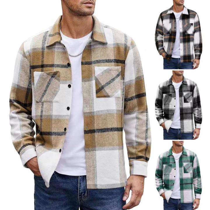 Men%20Vintage%20Shirt%20Jacket%20Men's%20Plaid%20Print%20Shirt%20Coat%20Casual%20Button%20Down%20Jacket%20with%20Long%20Sleeve%20Fleece%20Shacket%20for%20Autumn%20-%20Image%202