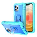 (New)PC + Rubber 3-layers Shockproof Protective Case with Rotating Holder For iPhone 12 Mini.