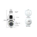 V380 SQ002 3 MP WiFi Bulb Camera – 360° Panoramic View Smart IP Security Camera, Colour Night Vision, Two-Way Audio & Motion Detection – E27 Socket. 