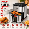 SHARP KF-AF70RT-S2 Air Fryer XL 7L, 1650W Family Size Air Fryer with 8 One-Touch Auto Menus & Rapid Air Circulation.