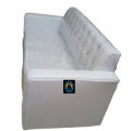 Sofa 3 seater back stone fixed arm box sofa-Modern box sofa set 3 seat-White.