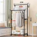 Double Rod Clothing Rack Heavy Duty Portable Movable Wheel Clothes Organizer for Office Living Room. 