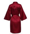 Wedding Party Team Bride Robe With Black Letters Kimono Satin Pajamas Bridesmaid Bathrobe.