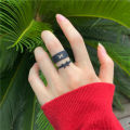 Butterfly King and Queen Couple Ring Set In Titanium Colour-Sliver.